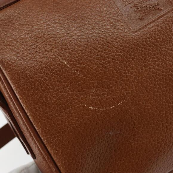 Burberrys Nova Check Shoulder Bag Leather Brown Gold Auth ep11687